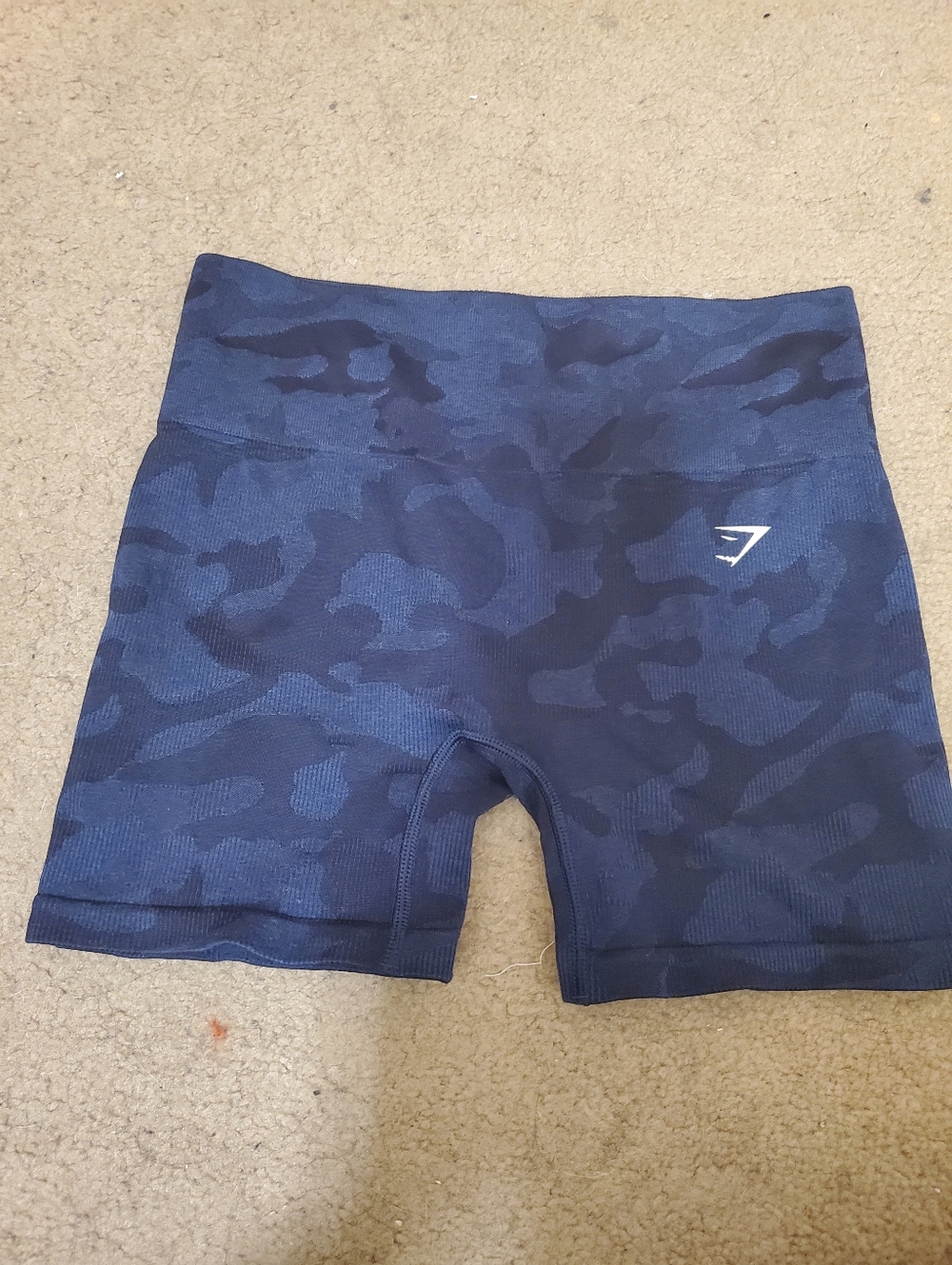 Gymshark Blue Camo Seamless Workout Bike Shorts